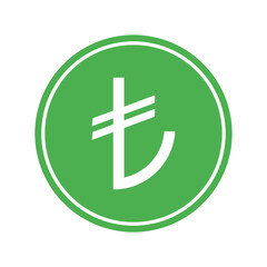 lira currency symbol isolated on transparent background