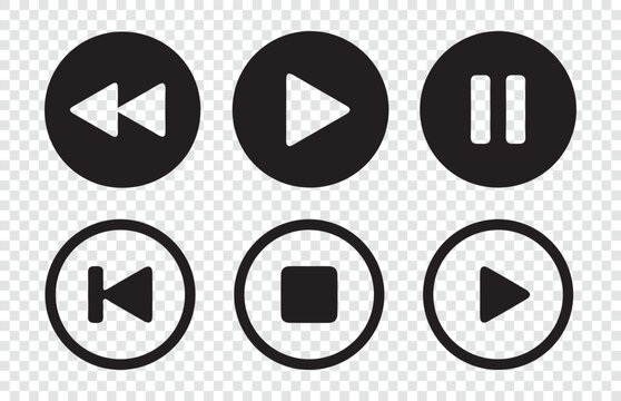 player interface icon. play button icon. Play and pause buttons icon set, ideal for media players. Vector illustration Eps 10