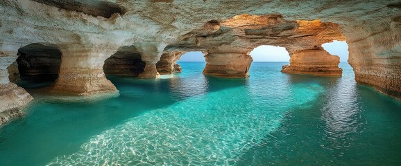 Crystal-Clear Caves with Turquoise Water