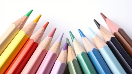 Colorful pencils arranged closely