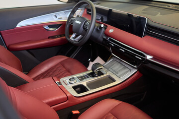 Discover the Stylish Car Interior with Premium Leather Seats for elegance and comfort