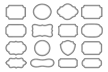 Vintage Decorative Label Frames Set