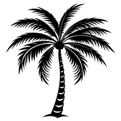 Black and White Coconut Tree Minimal Design for Nature Art

