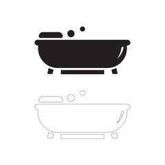 Cooking pan with outline illustration