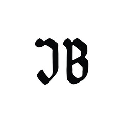 JB monogram logo design letter text name symbol monochrome logotype alphabet character simple logo