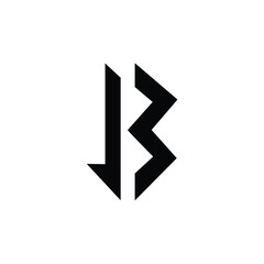 JB monogram logo design letter text name symbol monochrome logotype alphabet character simple logo