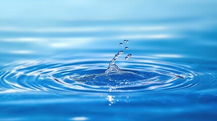 Water droplet impact creating ripples