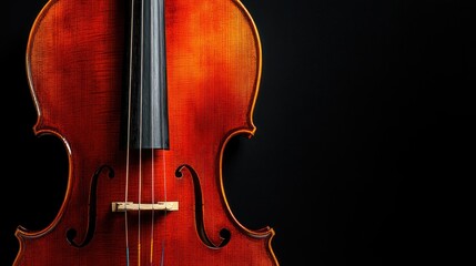 Classical Cello on Black Background