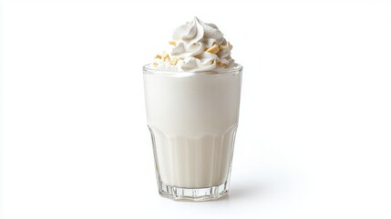 Creamy Beverage in Clear Glass with Whipped Topping and Nuts