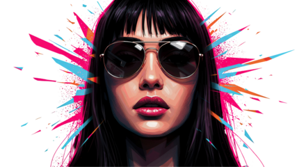 young woman with headphones listening to music