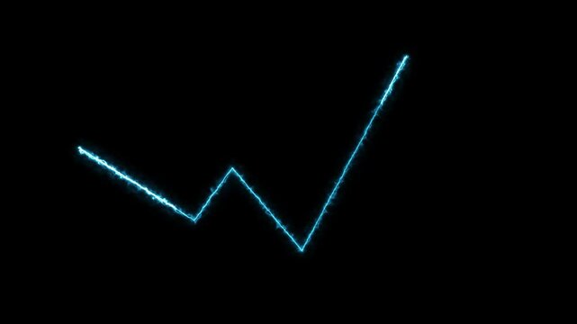 graphic chart up, with neon effect looping animation on dark background