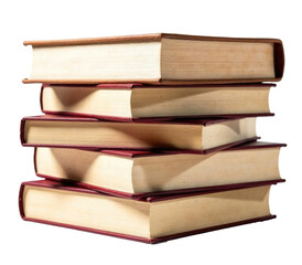 Stack of books without background. Education concept.