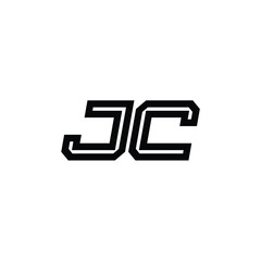 JC monogram logo design letter text name symbol monochrome logotype alphabet character simple logo