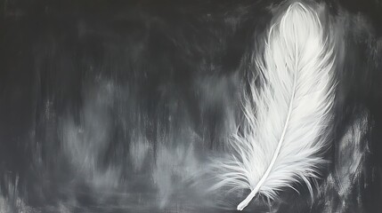 Obraz premium Monochromatic Dreamscape: A Study of Texture and Light with Feather Element