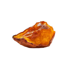 Roasted Sweet Potato Half, Isolated on White Background