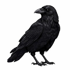 Fototapeta premium An illustration of a mysterious crow.
