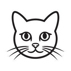 Kitten head silhouette. Cat face icon. Vector illustration eps 10