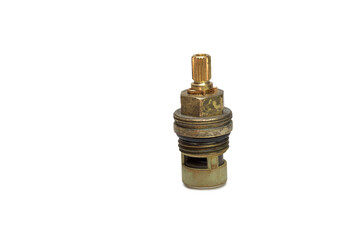 faucet valve, ceramic disc brass replacement stem quarter turn cartridge. isolated on white background, with clipping path