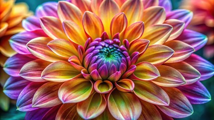 Close-up of a colorful flower with intricate details and vibrant colors ,botanicals