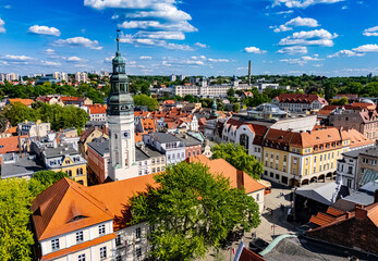 Architecture of Zielona Gora old town, Poland