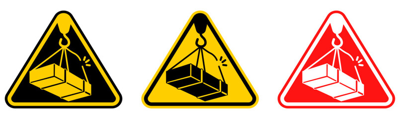 set Attention overhead crane sign Symbols design template vector illustration