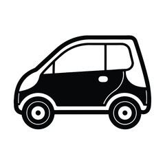 compact city car icon outline style vector art silhouette