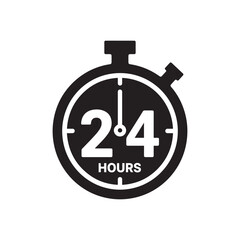 Simplified Time Illustration with 24h Indicator and Clock Face

