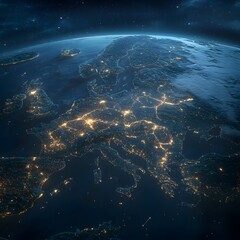 European night lights from space