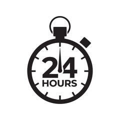 Simplified Time Illustration with 24h Indicator and Clock Face