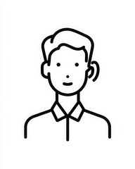 Obraz premium Man with Hearing Aid — Inclusive Accessibility Line Art Illustration