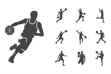Silhouette of Athlete Performing a Basketball Jump Shot