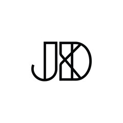JD monogram logo design letter text name symbol monochrome logotype alphabet character simple logo