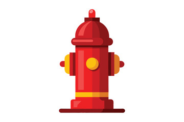 Red fire hydrant vector illustration isolated on white background