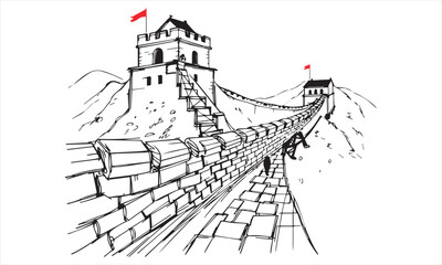Great Wall of China illustration