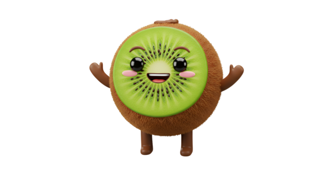 Cartoon Kiwi Character Smiling Standing