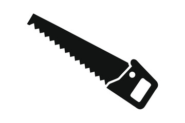 Hand saw silhouette vector illustration isolated on white background