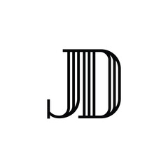 JD monogram logo design letter text name symbol monochrome logotype alphabet character simple logo
