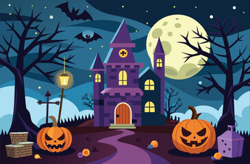 Haunted Mansion on Halloween Night