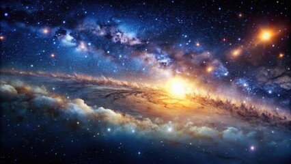 Naklejka premium Celestial wonder with stars twinkling in a vast dark canvas, set against a backdrop of deep space and infinite mystery, space