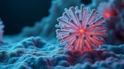 Microscopic virus close-up image