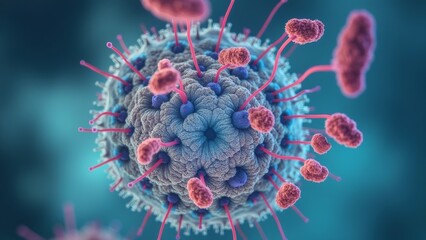 Microscopic virus morphology image