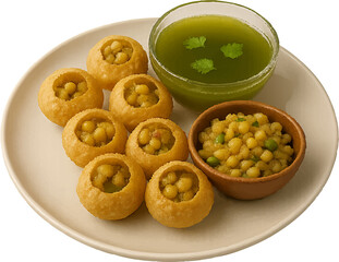 Indian Pani Puri with Mash Potato Filling and Tangy Mint Water - Puchka