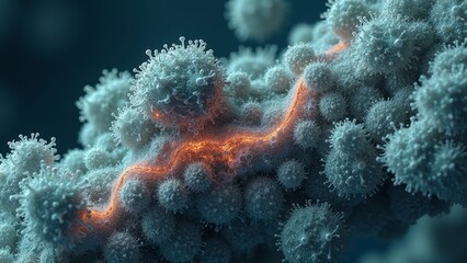Microscopic virus structure image