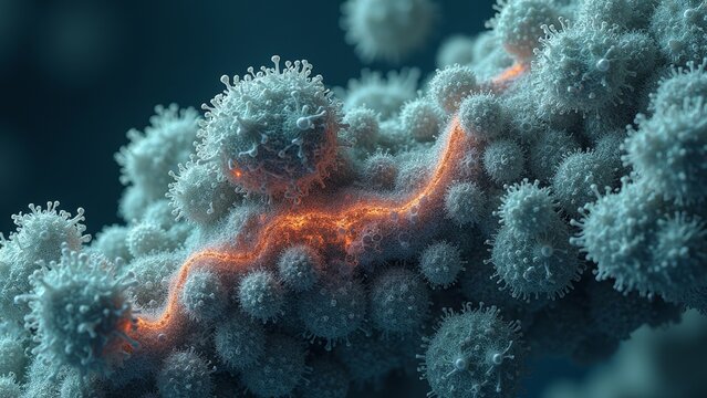 Microscopic virus structure image