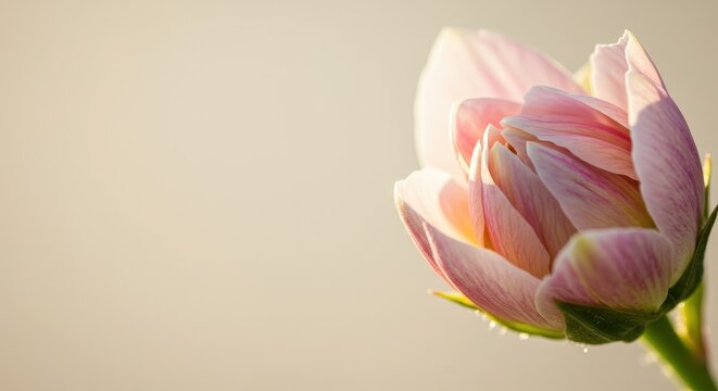Close-up of a pink tulip bud - Powered by Adobe