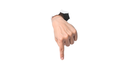 Female hands with manicured fingers and nails show a gesturing sign