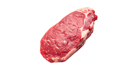 Fototapeta premium Isolated slices of red pork salami, a fresh and uncooked meat food, are presented on a white background