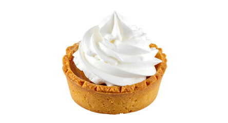 Delicious sweet pastry featuring a cream-topped cake and a frosted cupcake, a tasty treat from the bakery