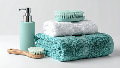mint green, Towel and shower utensil , matching color