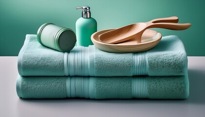 Towel and shower utensil, tosca matching color,